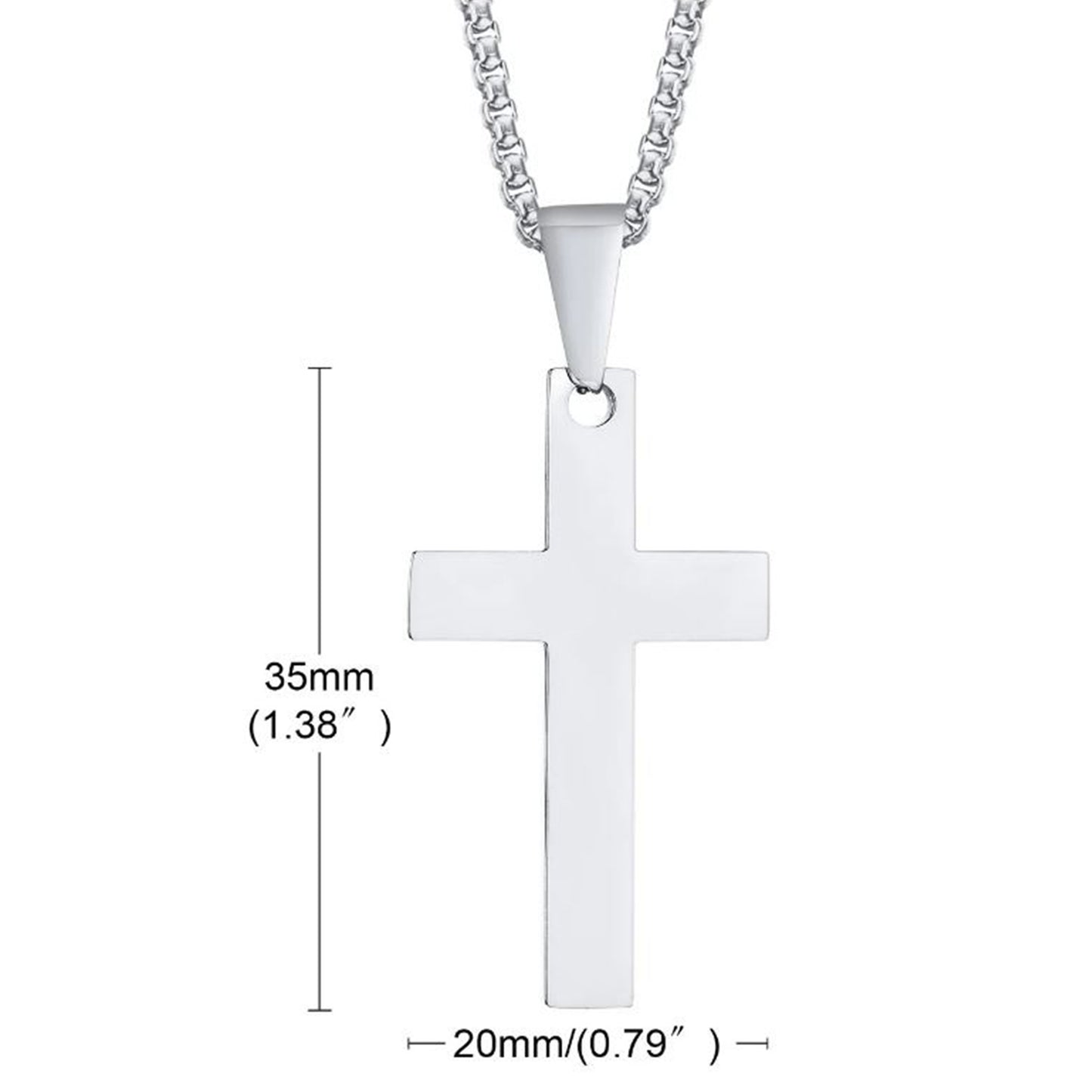 Cross Stainless Steel Pendant with Rope Chain Necklaces for Men Gifts Jewelry
