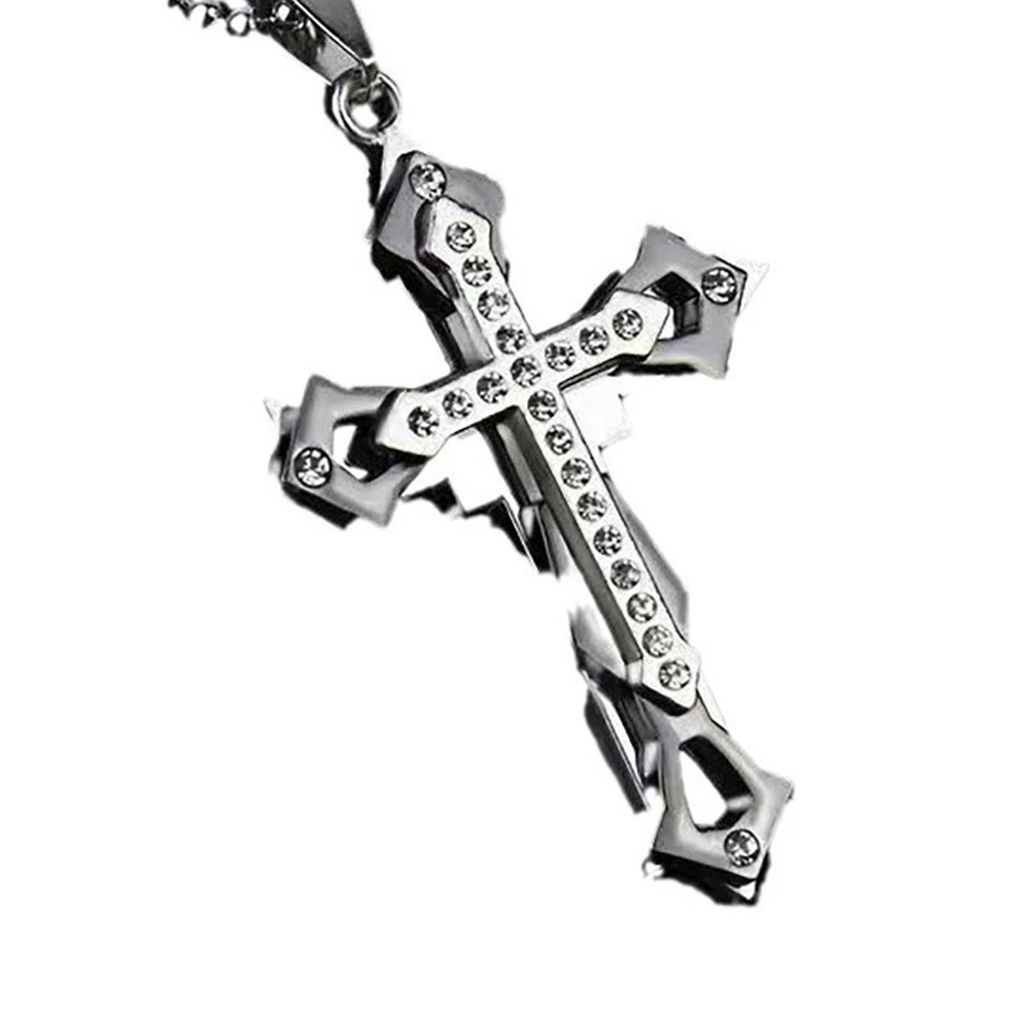 Cross Titanium Steel Trendy Men's Hip-Hop Pendant Chain Non-Fading Necklace