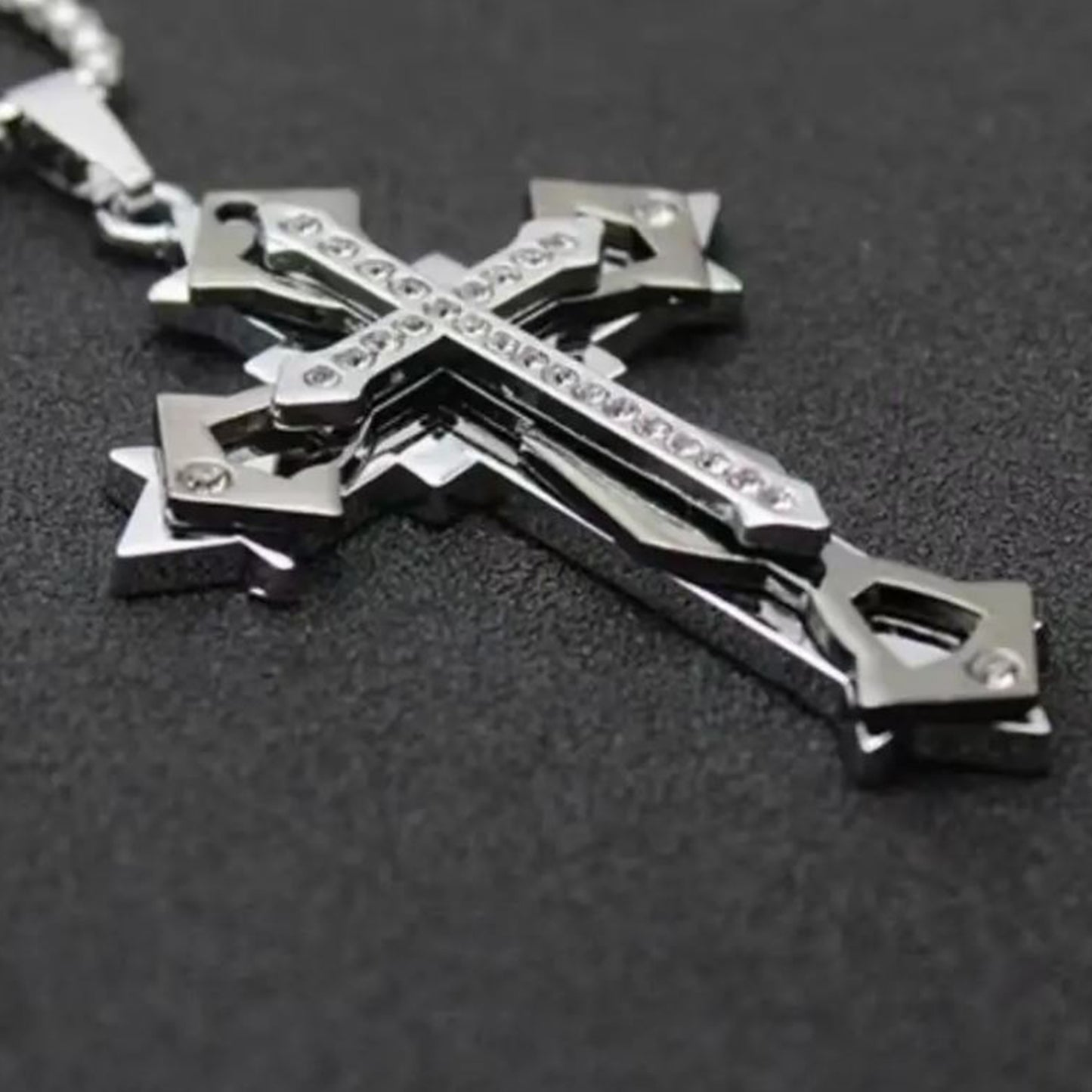 Cross Titanium Steel Trendy Men's Hip-Hop Pendant Chain Non-Fading Necklace